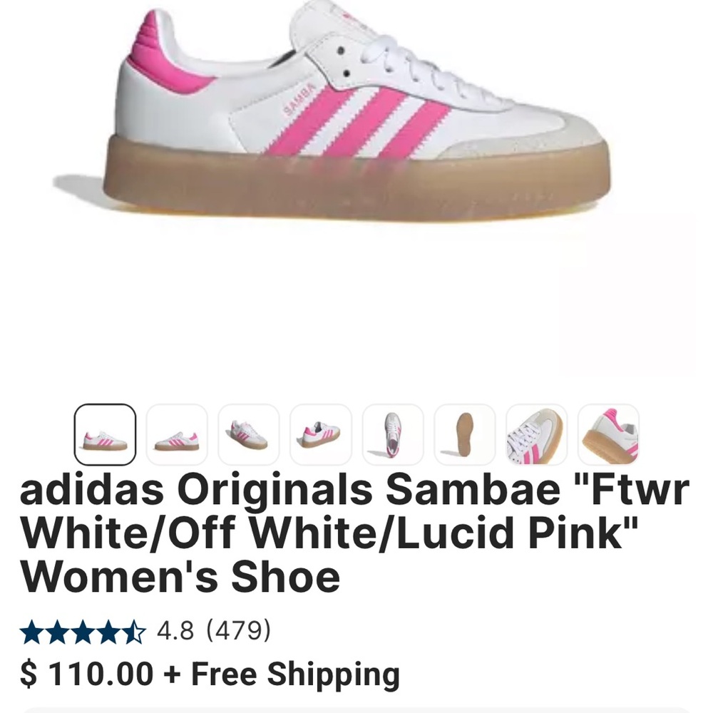 NWT Adidas Sambae LUCID PINK